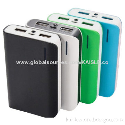 Dual-USB Ports Power Banks with 6,600mAh Capacity, 5V at 1A Input